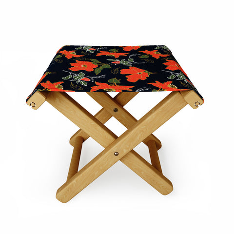 Marta Barragan Camarasa Night red bloom Folding Stool