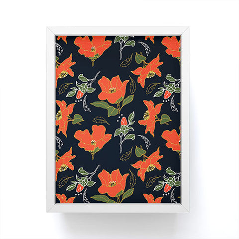 Marta Barragan Camarasa Night red bloom Framed Mini Art Print