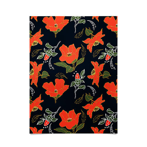 Marta Barragan Camarasa Night red bloom Poster
