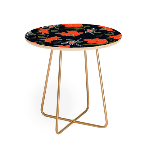 Marta Barragan Camarasa Night red bloom Round Side Table