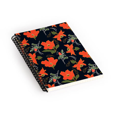Marta Barragan Camarasa Night red bloom Spiral Notebook