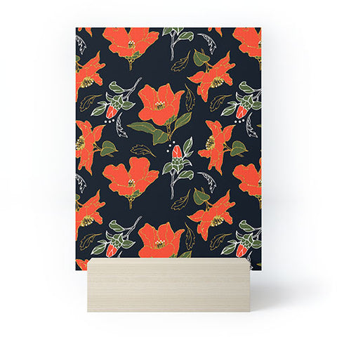 Marta Barragan Camarasa Night red bloom Mini Art Print