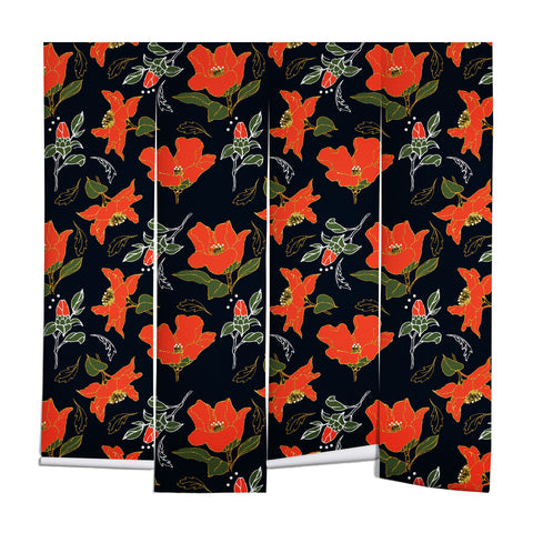 Marta Barragan Camarasa Night red bloom Wall Mural