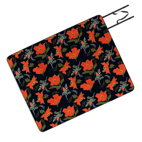 Marta Barragan Camarasa Night red bloom Picnic Blanket