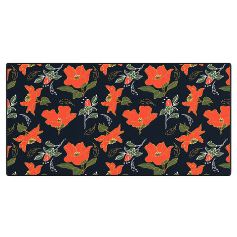 Marta Barragan Camarasa Night red bloom Desk Mat