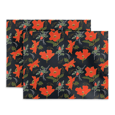 Marta Barragan Camarasa Night red bloom Placemat