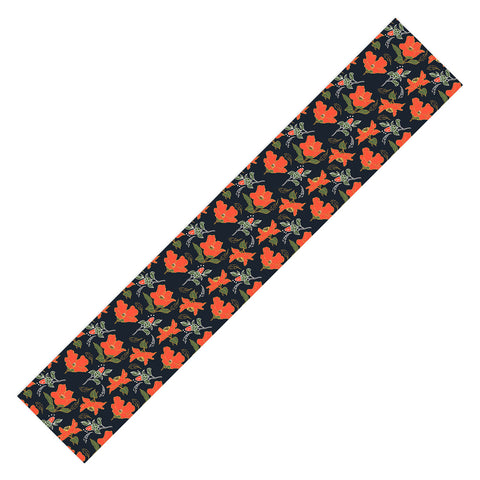 Marta Barragan Camarasa Night red bloom Table Runner