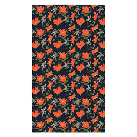Marta Barragan Camarasa Night red bloom Tablecloth