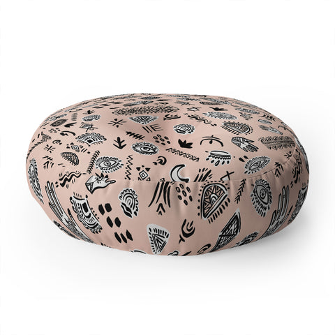 Marta Barragan Camarasa Nomad tribe Floor Pillow Round