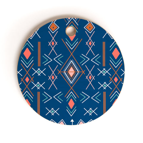 Marta Barragan Camarasa Nomadic tribal elements Cutting Board Round