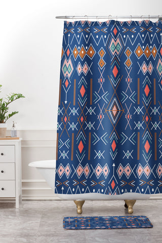 Marta Barragan Camarasa Nomadic tribal elements Shower Curtain And Mat