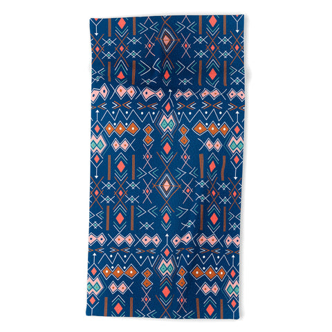 Marta Barragan Camarasa Nomadic tribal elements Beach Towel