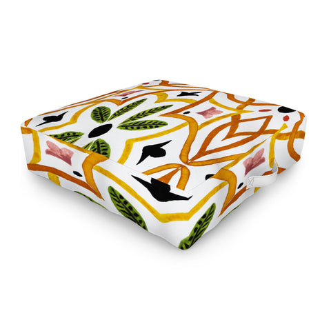 Marta Barragan Camarasa Obsession nature mosaics Outdoor Floor Cushion