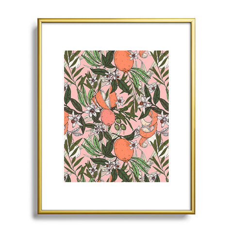 Marta Barragan Camarasa Olives in the orange flowers Metal Framed Art Print