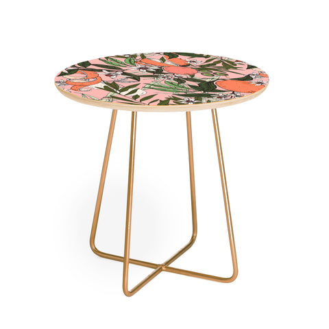 Marta Barragan Camarasa Olives in the orange flowers Round Side Table