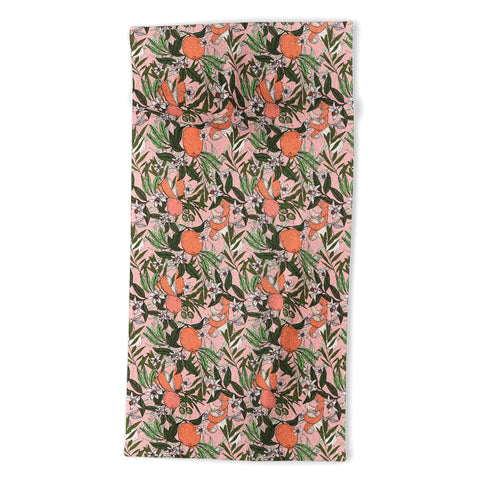 Marta Barragan Camarasa Olives in the orange flowers Beach Towel