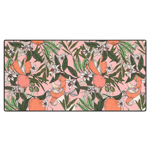 Marta Barragan Camarasa Olives in the orange flowers Desk Mat