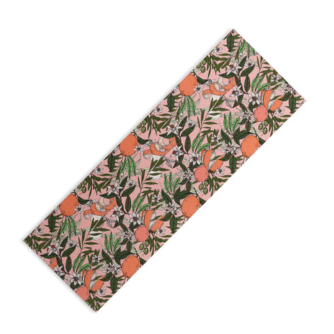 Marta Barragan Camarasa Olives in the orange flowers Yoga Mat