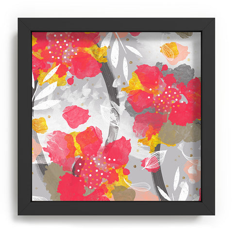 Marta Barragan Camarasa PAINT ABSTRACT FLOWERS Recessed Framing Square