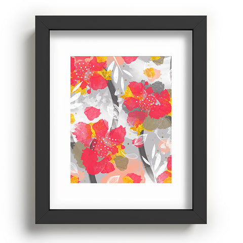 Marta Barragan Camarasa PAINT ABSTRACT FLOWERS Recessed Framing Rectangle
