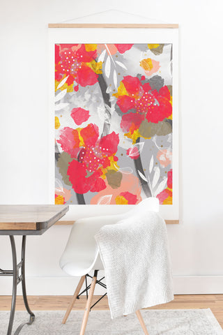 Marta Barragan Camarasa PAINT ABSTRACT FLOWERS Art Print And Hanger
