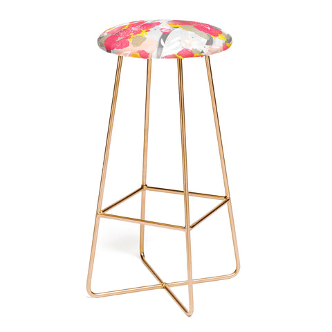 Marta Barragan Camarasa PAINT ABSTRACT FLOWERS Bar Stool