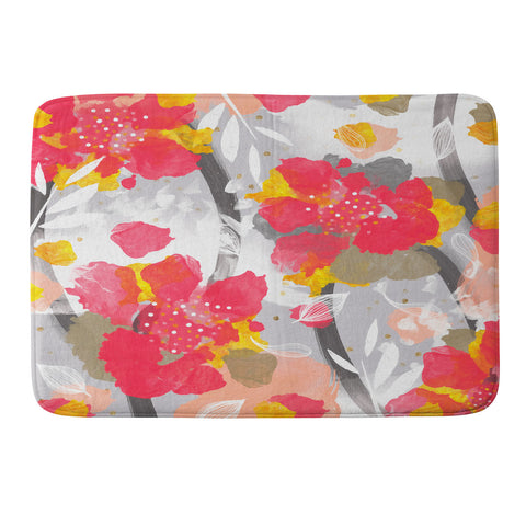Marta Barragan Camarasa PAINT ABSTRACT FLOWERS Memory Foam Bath Mat