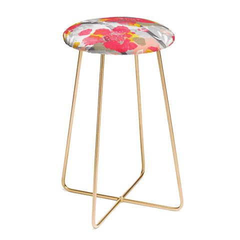 Marta Barragan Camarasa PAINT ABSTRACT FLOWERS Counter Stool