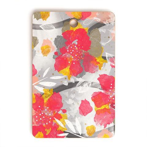 Marta Barragan Camarasa PAINT ABSTRACT FLOWERS Cutting Board Rectangle