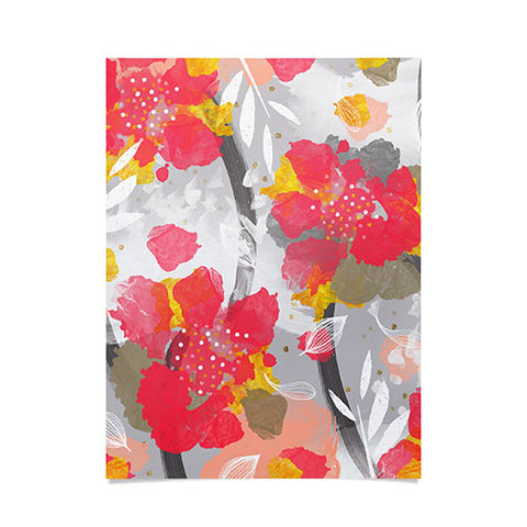 Marta Barragan Camarasa PAINT ABSTRACT FLOWERS Poster