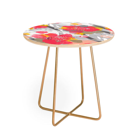 Marta Barragan Camarasa PAINT ABSTRACT FLOWERS Round Side Table