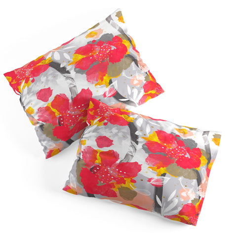Marta Barragan Camarasa PAINT ABSTRACT FLOWERS Pillow Shams