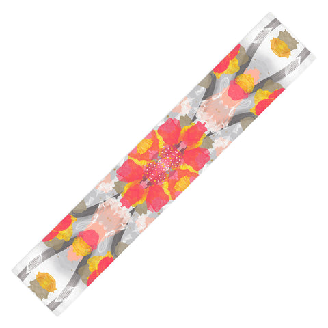 Marta Barragan Camarasa PAINT ABSTRACT FLOWERS Table Runner