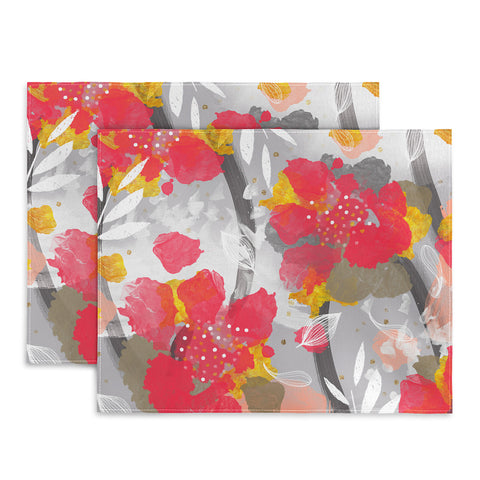 Marta Barragan Camarasa PAINT ABSTRACT FLOWERS Placemat