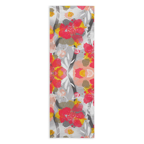 Marta Barragan Camarasa PAINT ABSTRACT FLOWERS Yoga Towel
