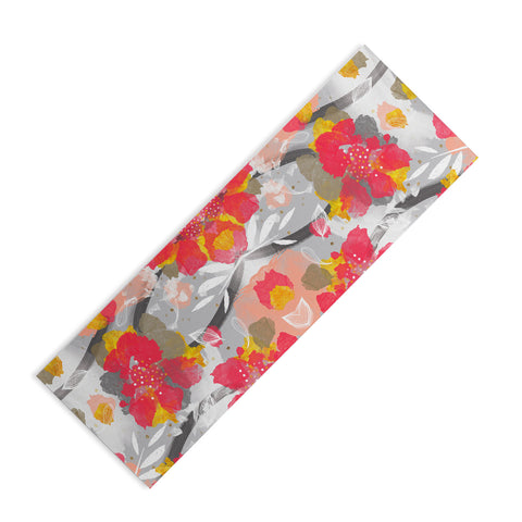 Marta Barragan Camarasa PAINT ABSTRACT FLOWERS Yoga Mat