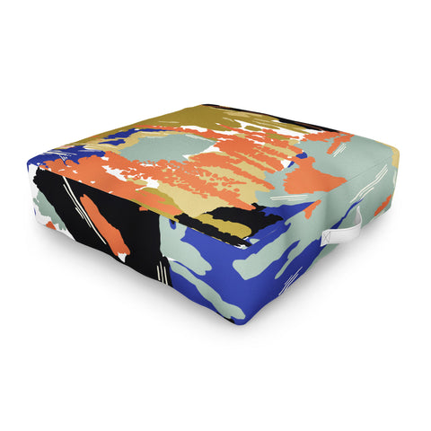 Marta Barragan Camarasa Paintbrush abstract colors 23 Outdoor Floor Cushion
