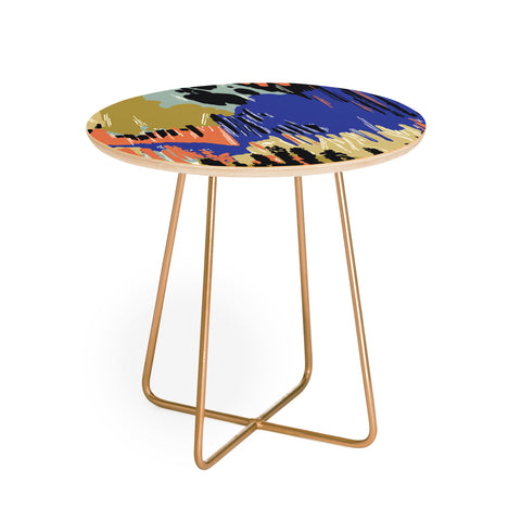 Marta Barragan Camarasa Paintbrush abstract colors 23 Round Side Table