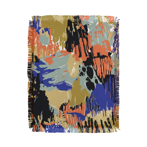 Marta Barragan Camarasa Paintbrush abstract colors 23 Throw Blanket
