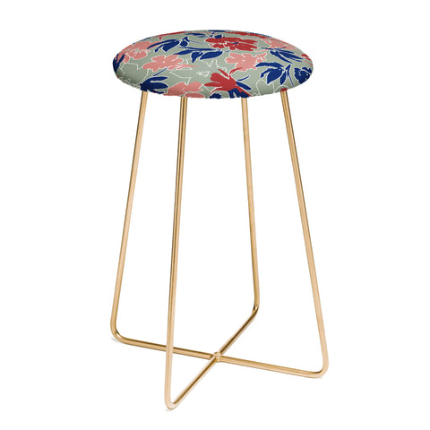 Marta Barragan Camarasa Paintbrush garden blooms C Counter Stool