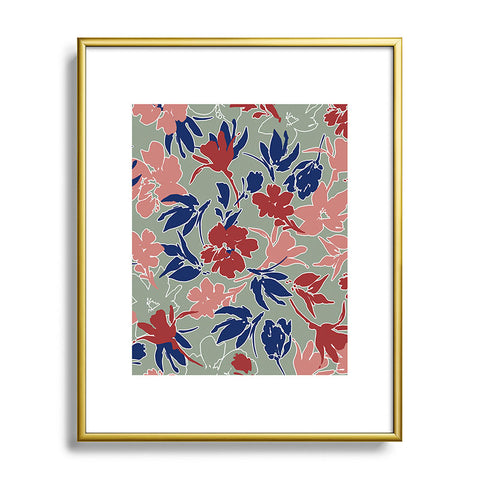 Marta Barragan Camarasa Paintbrush garden blooms C Metal Framed Art Print