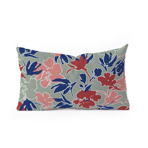 Marta Barragan Camarasa Paintbrush garden blooms C Oblong Throw Pillow
