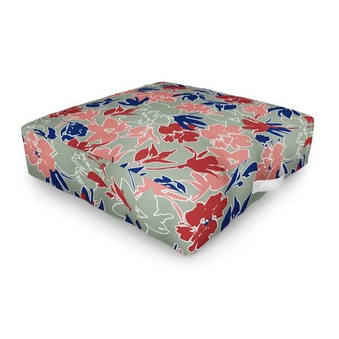 Marta Barragan Camarasa Paintbrush garden blooms C Outdoor Floor Cushion