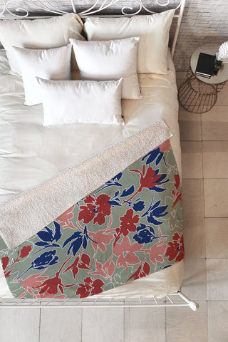 Marta Barragan Camarasa Paintbrush garden blooms C Fleece Throw Blanket