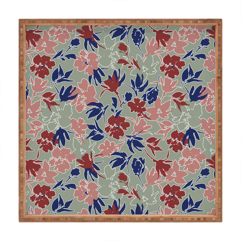 Marta Barragan Camarasa Paintbrush garden blooms C Square Tray