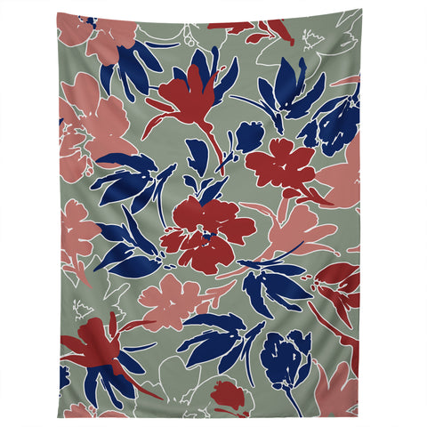 Marta Barragan Camarasa Paintbrush garden blooms C Tapestry