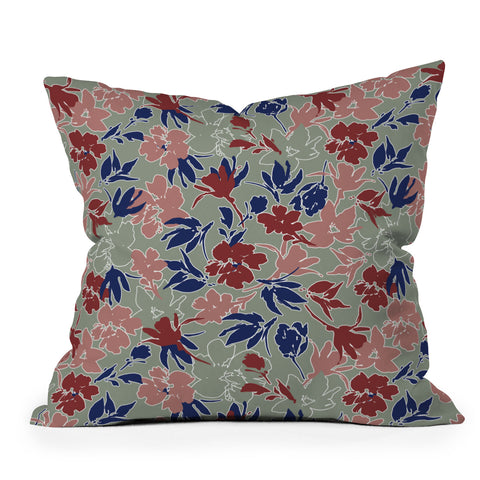 Marta Barragan Camarasa Paintbrush garden blooms C Throw Pillow