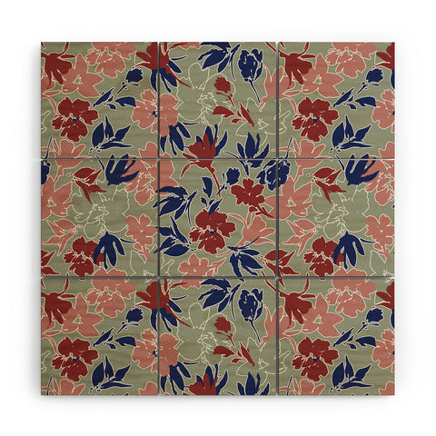 Marta Barragan Camarasa Paintbrush garden blooms C Wood Wall Mural