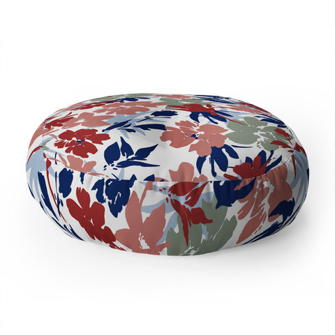Marta Barragan Camarasa Paintbrush garden blooms Floor Pillow Round
