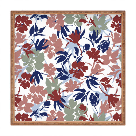 Marta Barragan Camarasa Paintbrush garden blooms Square Tray